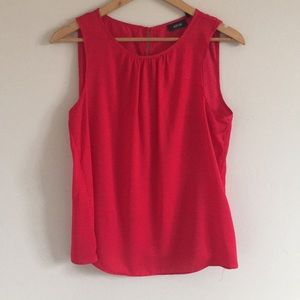 Red Silk-like Basic Layering Cami Tank Career Wear